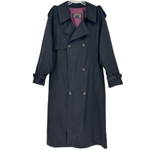 Alexandre of England Blk Trench Coat Double Breast Long Mens 3X Classic Overcoat